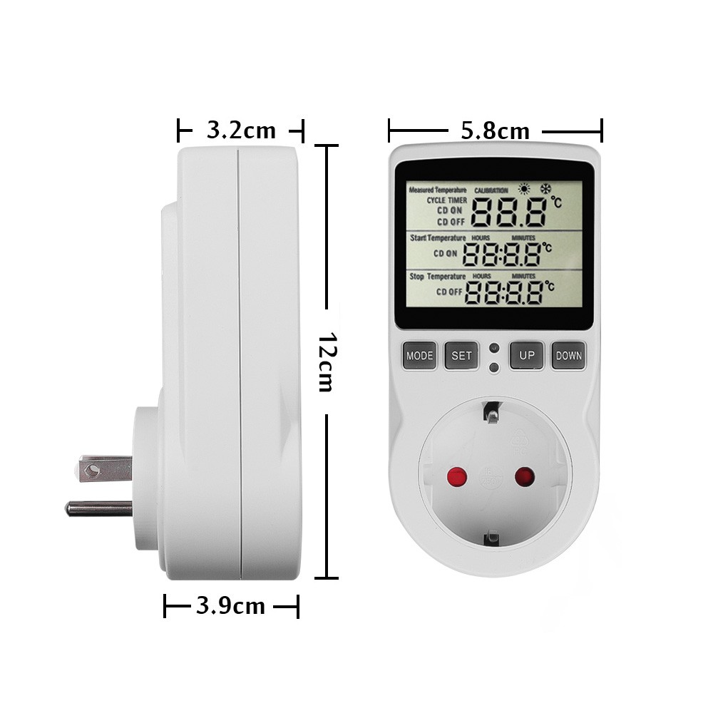 Multifunctional digital thermostat, European plug, temperature controller, outlet with timer switch