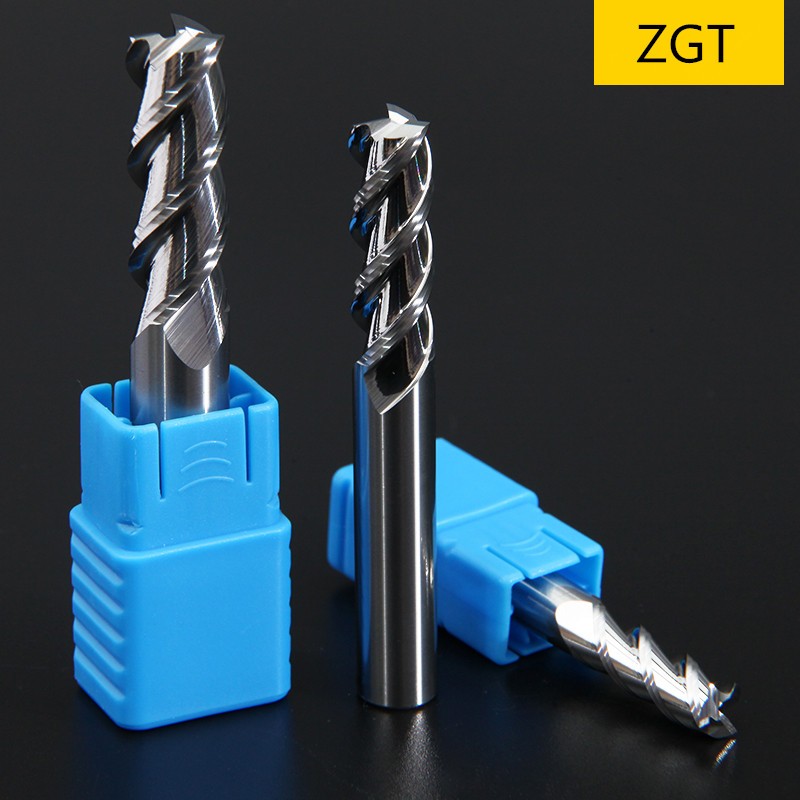 ZGT - Aluminum Milling Cutter, HRC50 3 Flute Milling Tools, Hard Tungsten Carbide Milling Cutter, Cnc Copper Aluminum Cutter