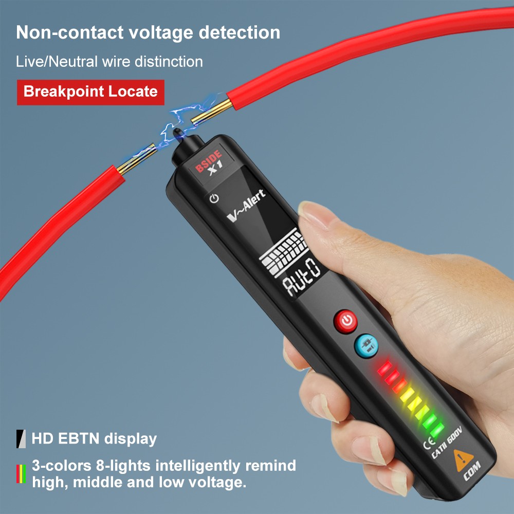 BSIDE Non-contact Multimeter Voltage Detector X1 06 Intelligent Pencil Tester Large Screen EBTN Electrical Tester Live Wire Hz Meter