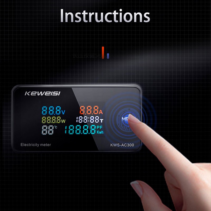 KWS-AC300 100A مقياس طاقة رقمي الفولتميتر مقياس التيار الكهربائي Wattmeter KWS السلطة مقياس الطاقة عداد كهربائي مع وظيفة إعادة تعيين