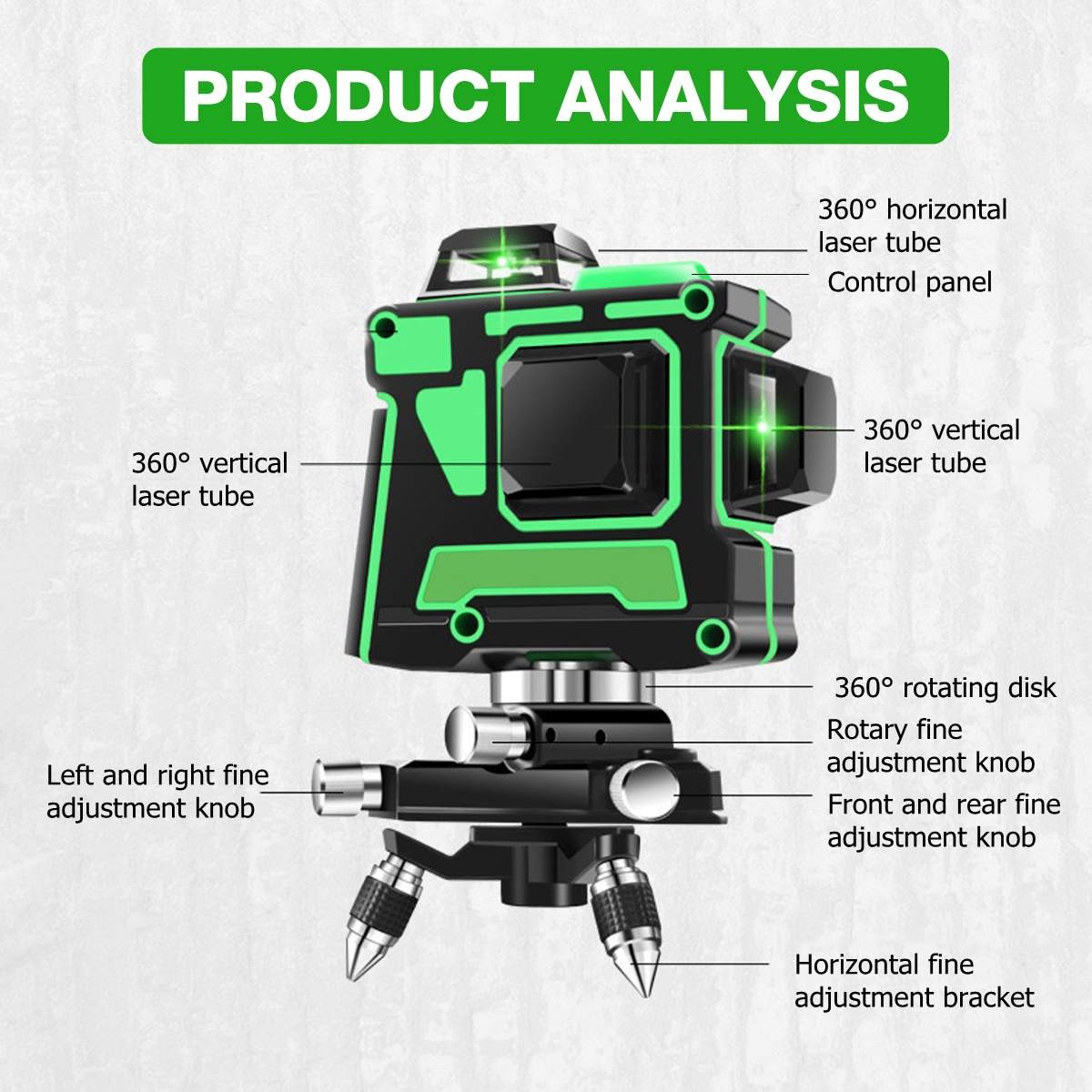 Fast Laser Level 12 Lines 3D Self Leveling 360 Super Horizontal and Vertical Green Laser Level