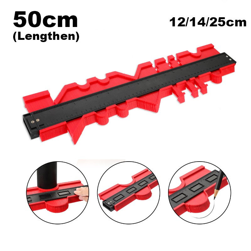 12/25/50cm Profile Contour Measure Tiling Laminate Edge Shaping Duplication Gauge Wood Ruler Construction Contour Measure Tools