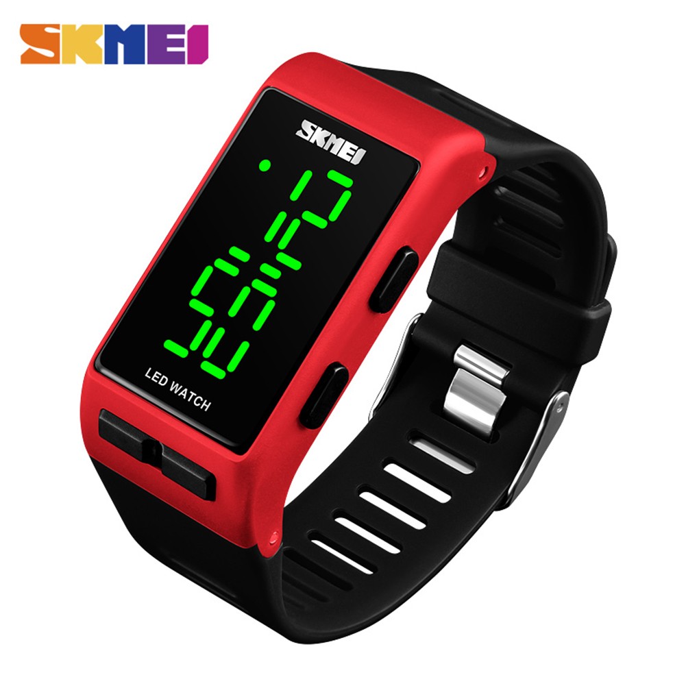 SKMEI Sports Digital Women's Watch Fashion Casual Waterproof Lady Wristwatch PU Strap Alarm Week Display Watches 1364