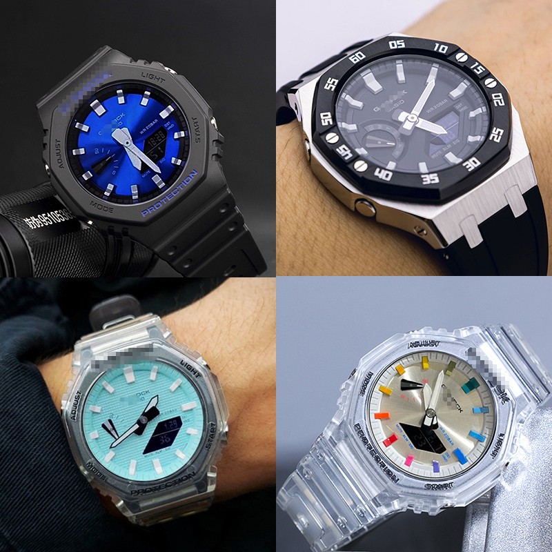 Newest Watch Dial For G Shock GA2100 GA 2110 Casioak Modification DIY Watch Set Bezel Scale Ring Fashion Kit Watch Accessories Wholesale