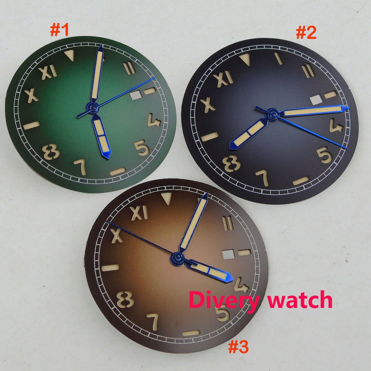 Fit for Miyota 8215 DG2813 ST1612 Movement 36mm Watch Dial Gradient Color Luminous 3 Hour Date for Automatic Men's Watch