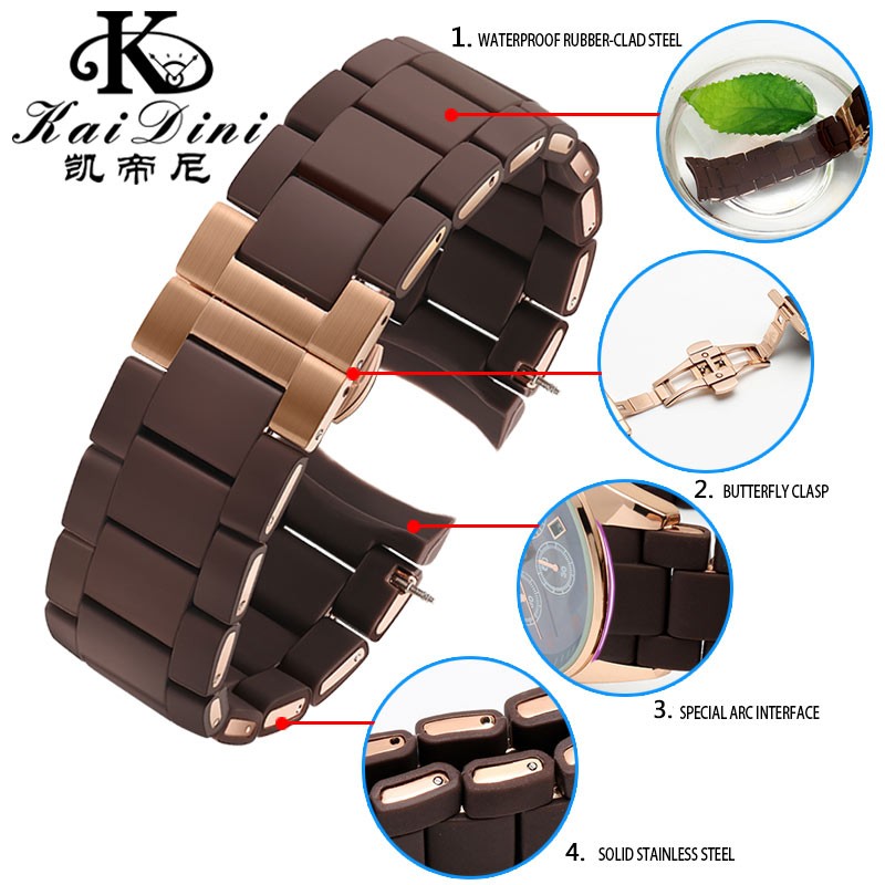 Silicone Hard Rubber Watchband In Rubber For AR5890 AR5889 AR5858 AR5920 AR5868 AR8023 Man 23mm Woman 20mm Watch Band Bracelet