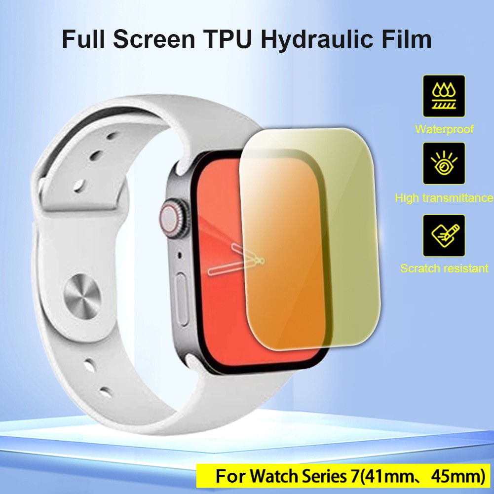 Full Screen Protective Film For Apple Watch 7 41mm 45mm Scratch Screen Film Hydraulic Tempered Protective Watch Accessories