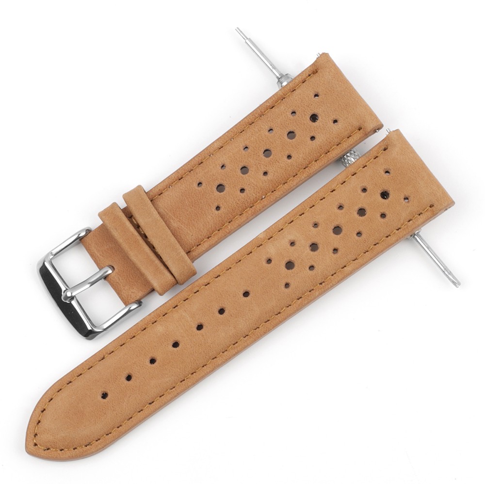 Handmade watch strap 18mm 19mm 20mm 22mm leather strap black brown blue breathable porous watches #C