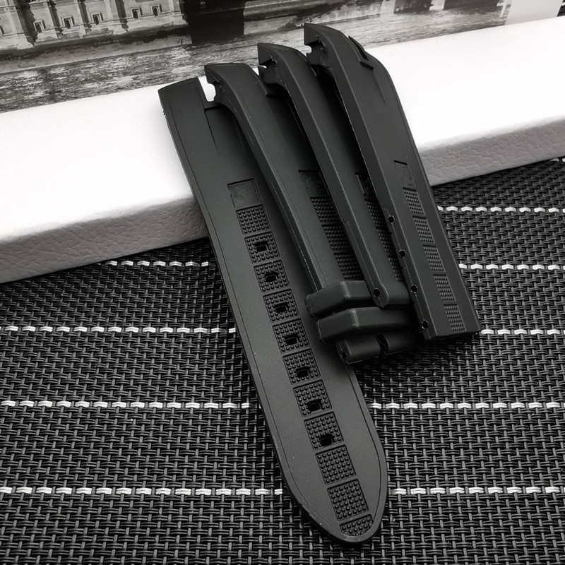 26.5 Black Nature Rubber Silicone Watchband Watch Strap Band for Roger Dubuis for EasyDiver Series 46mm Dial with Logo