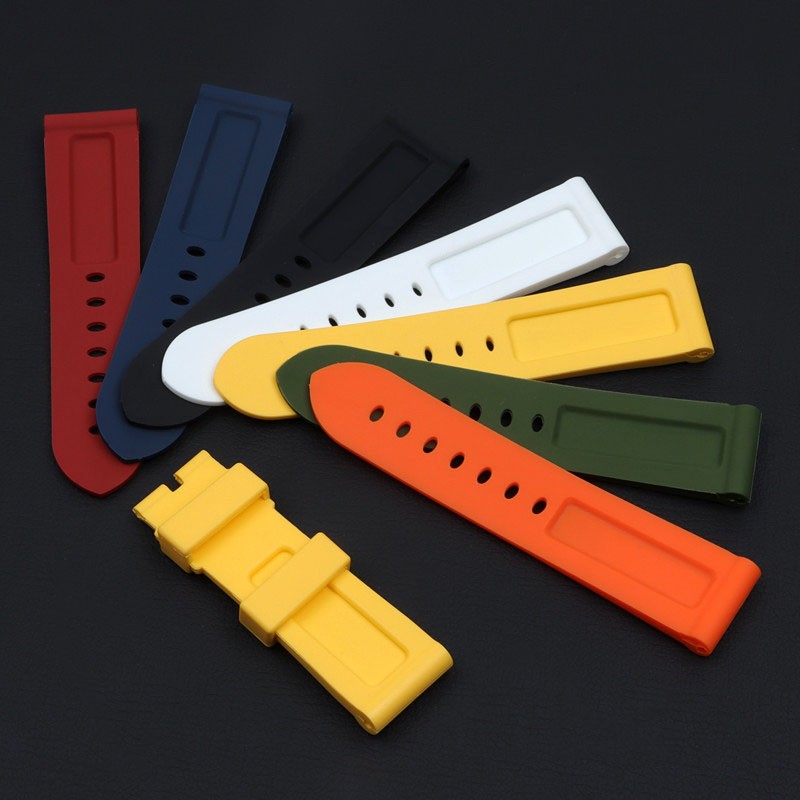 Nature Soft Silicone 24mm Watchband Bracelet for Panerai Strap for PAM389/111/441 Waterproof Watch Accessories Watch Band