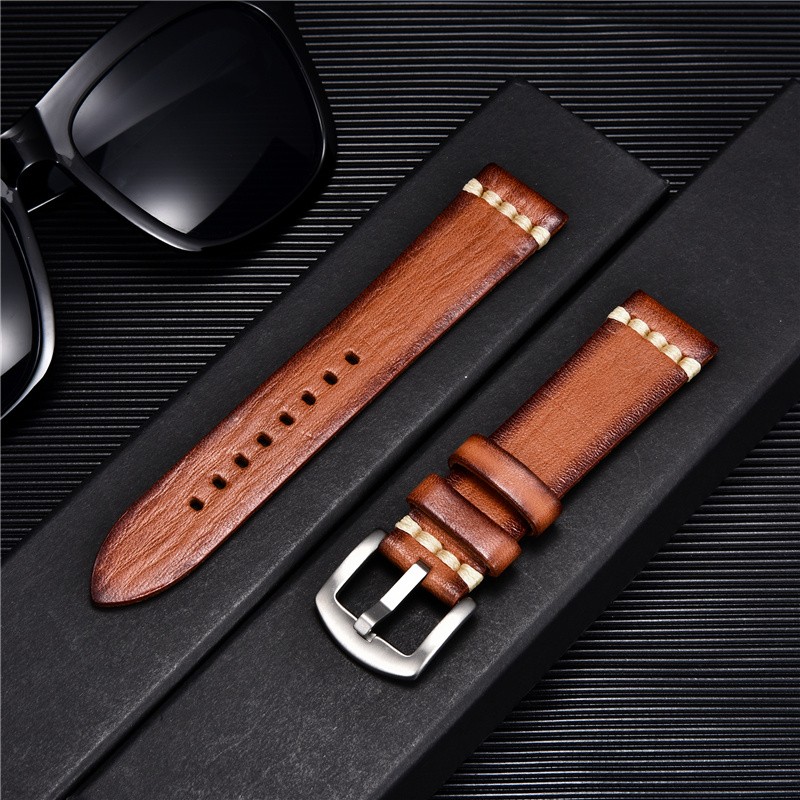 High Quality Handmade Cowhide Watch Strap Vintage Retro Watch Band Bracelets Wristwatchbands Straps 18mm 20mm 22mm 24mm