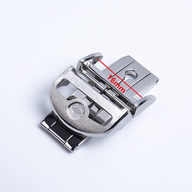 316L Stainless Steel 18mm Deploying Watch Buckle For IWC Large Pilot Spitfire Leather Watchband Folding Pin Clasp Tools