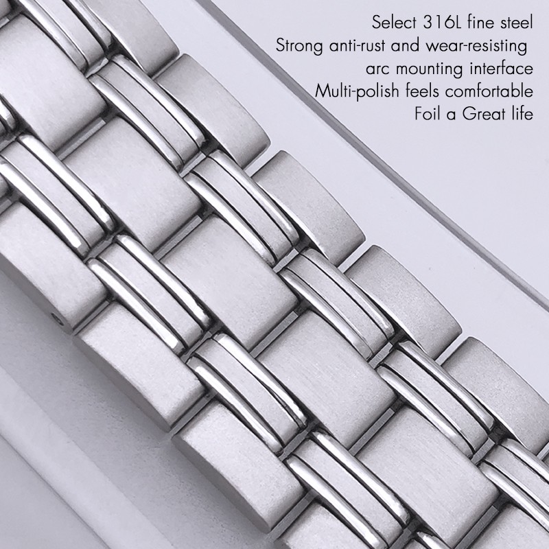 20mm 316L Silver Stainless Steel Watch Strap For Omega New Seamaster 300 Speedmaster Planet Ocean Watch Band For Men Bracelet