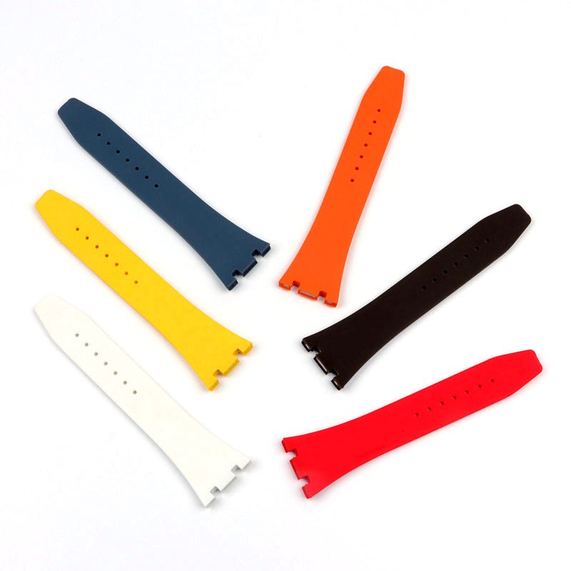 26mm soft black white green yellow orange gray blue red silicone rubber watch strap bracelet for AP royal oak watchband