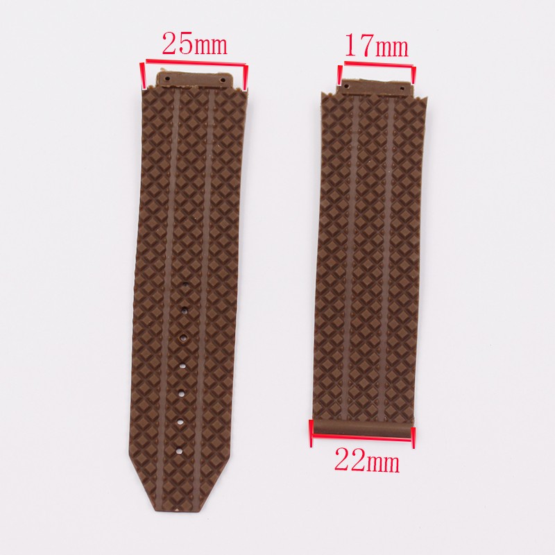 Watch Accessories 17mmx25mm Fit Hublot Series Women Silicone Strap 22mm Rubber Folding Buckle Sport Belt For Men