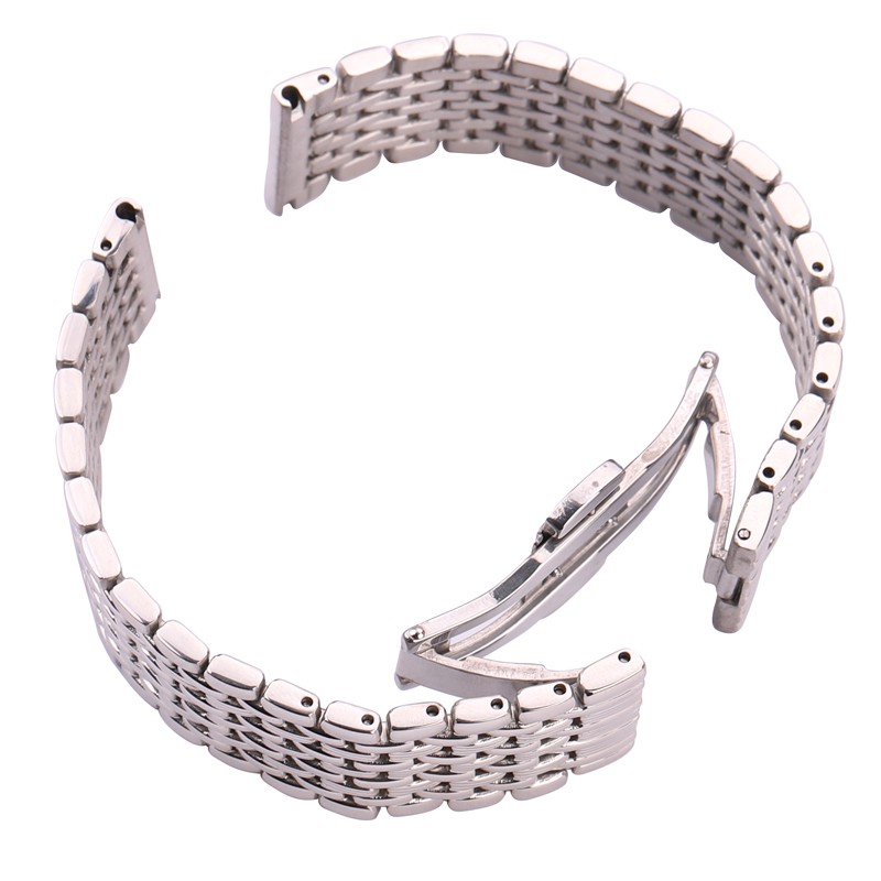 Stainless Steel Watch Band Bracelet Women Men 16mm 18mm 20mm 22mm Silver Straight End Watchband Strap Watch Accessories