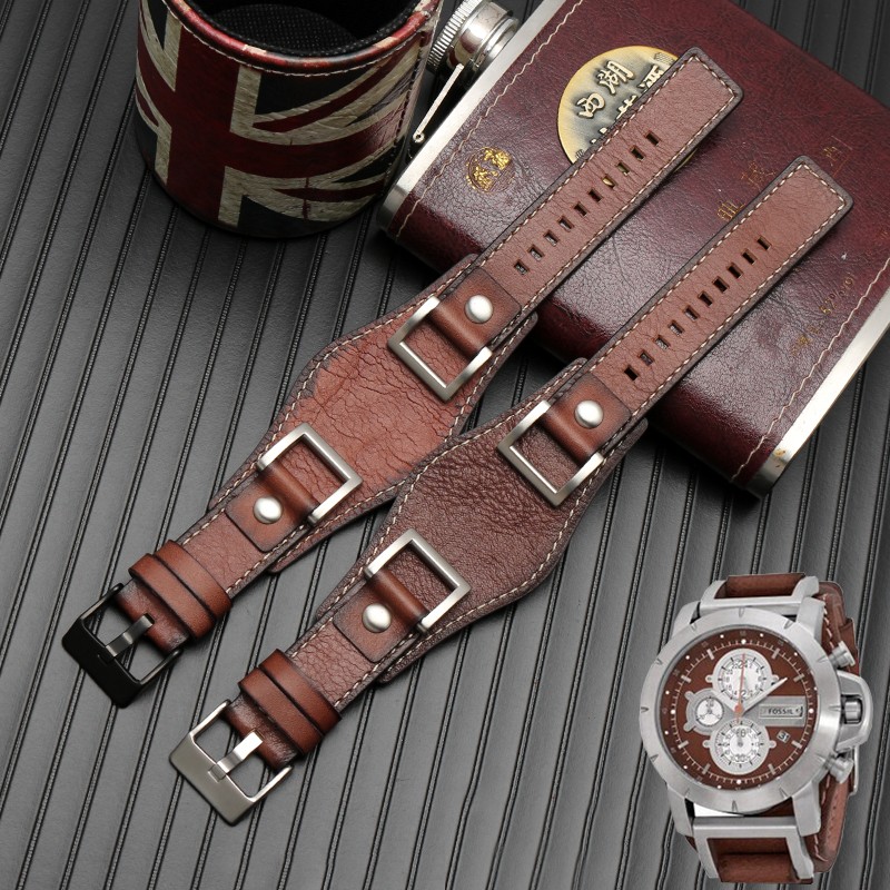 Genuine leather for Fossil JR1157 watch band accessories vintage style strap with high quantity stainless steel joint 24mm