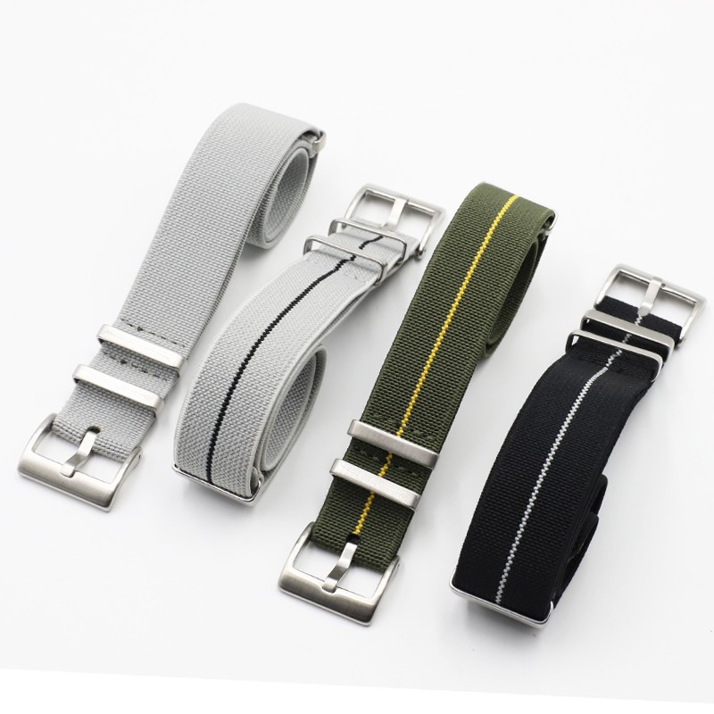 Premium NATO Strap 18mm 20mm 22mm Green/Yellow Adjustable Nylon Replacement Bracelet Watch Strap For NATO Strap Watch Band