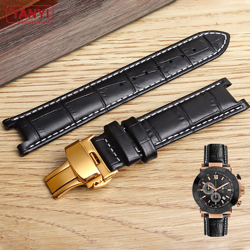 Top Layer Cowhide Genuine Leather Bracelet for GC 22*13mm 20*11mm Felt Watch Strap Senior Watches Wrist Band Screw