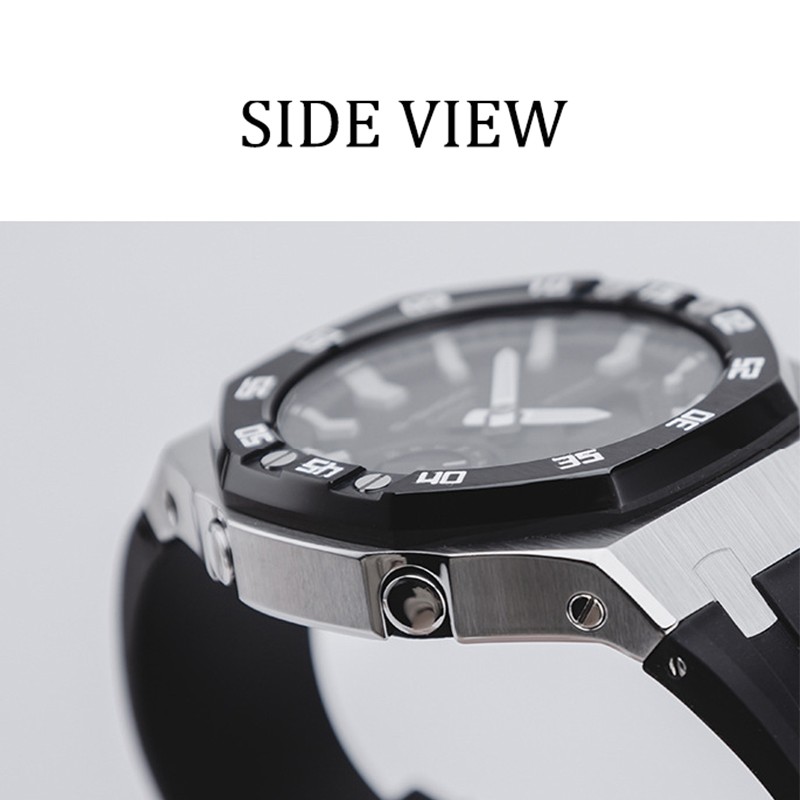 GA-2100 4th Generation Adjustment Metal Bezel Watch Case Accessories Stainless Steel Rubber Strap For GA2100 Replacement Band