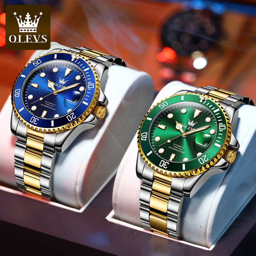 OLEVS Stainless Steel Strap Submarine Full Automatic Men's Watch Waterproof Business Automatic Mechanical Men's Wristwatch