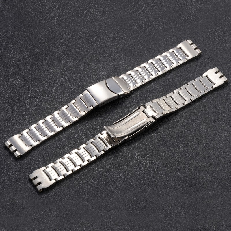 Watch Accessories Watch Strap For Swatch Watch Stainless Steel Bracelet Solid Convex And Prong Steel Belt 17mm 17.5mm 20mm 22mm