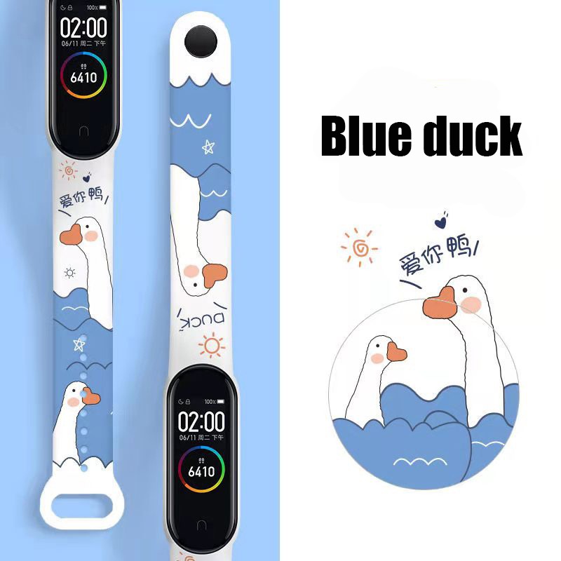 Suitable for Mi band 4/5/6 wristband 3 nfc version strap cartoon cute Akita astronaut printing silicone sports watch wristband