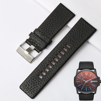 Diesel Watch Band Leather Replacement 26mm 27mm For DZ73 Series Watch Strap Wrist Band Black Brown Watch Belts