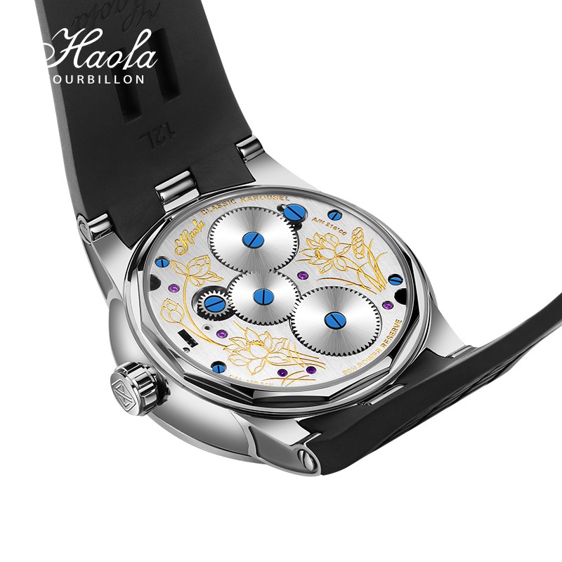 Haofa Carrousel Luxury Mechanical Wristwatch for Men Power Band Sapphire 80 Watch Men Rotation Sapphire 2021