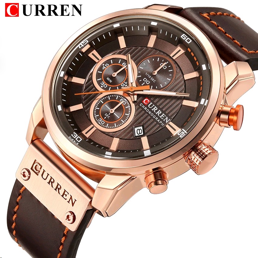 Luxury Brand CURREN Fashion Analog Digital Chronograph Men's Quartz Watch Business Sport Waterproof Leather Watch for Men Relogio