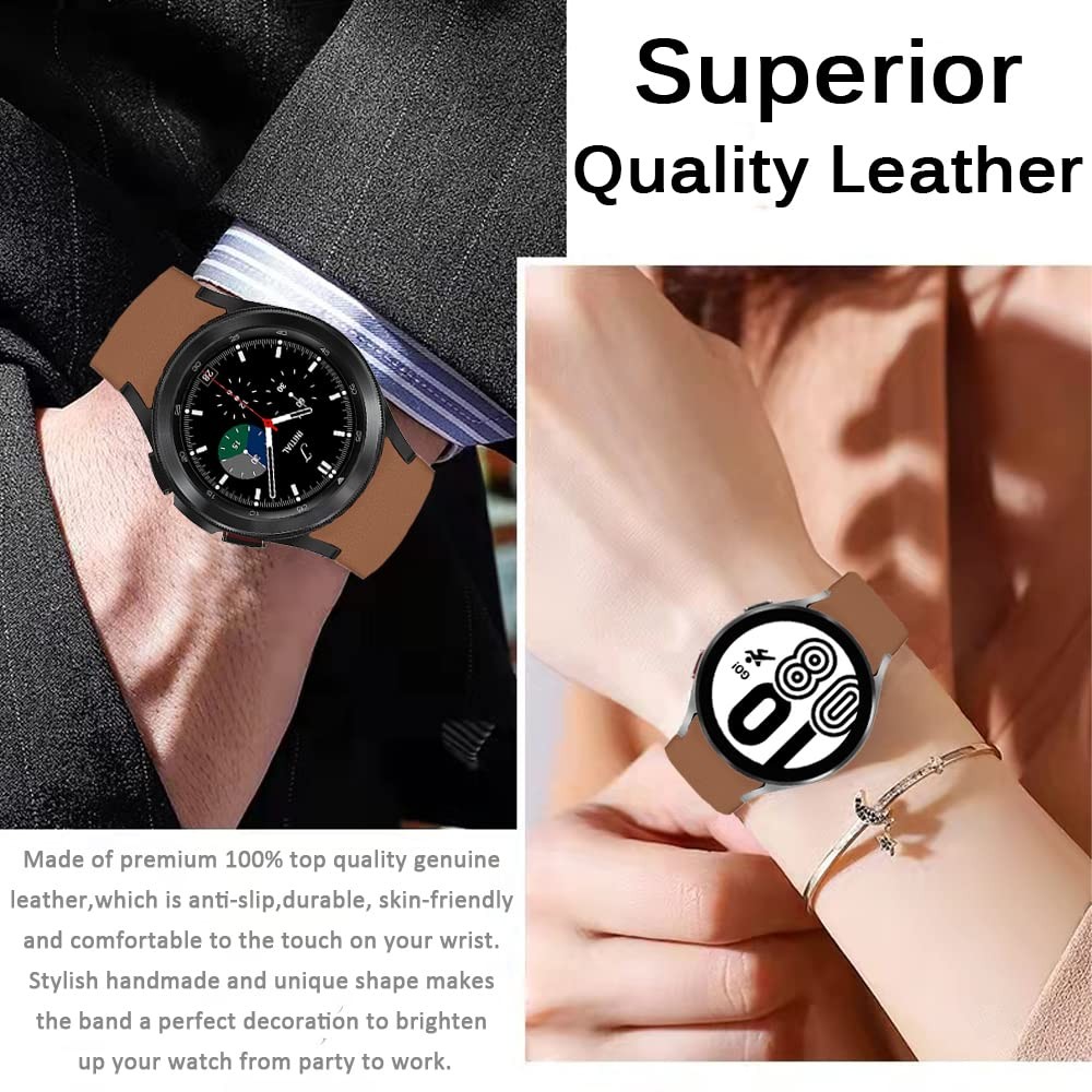 Genuine leather band for samsung galaxy watch 4 classic 46mm 42mm 44mm 40mm no gaps leather bracelet correa galaxy watch 4 strap