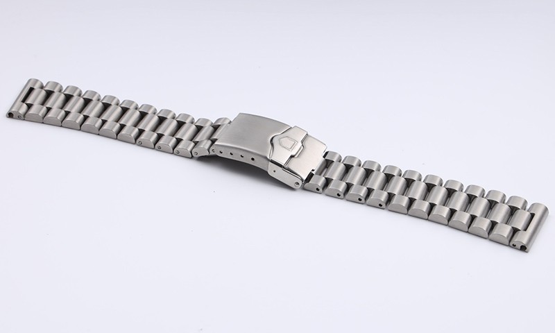22mm Stainless Steel Watchband Sport Bracelet Flat End Double Push Button Deployment Clasp Replacement Metal Strap For Tag Heuer