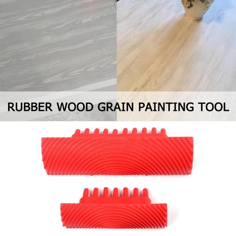 2pcs Paint Roller Rubber Roller Imitation Wood Grain Brush Wall Rodillo Pintura Kits Wall Texture Art DIY Painting Tool Set
