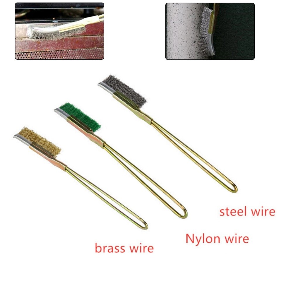 1pcs Wire Brass Steel Nylon Brush Mini Brushes Micro Rust Remover Paint Remove Metal Scrubbing Polishing Burring Brush