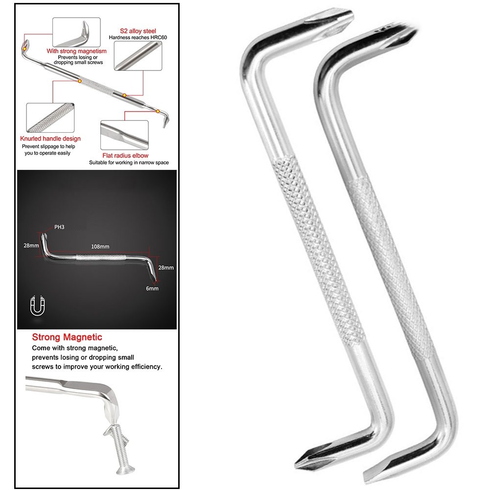 Z-Type Screwdriver L-Shaped 90-Degree Right-Angle Elbow Bend Torx Slotted With Magnetic Short Screwdriver