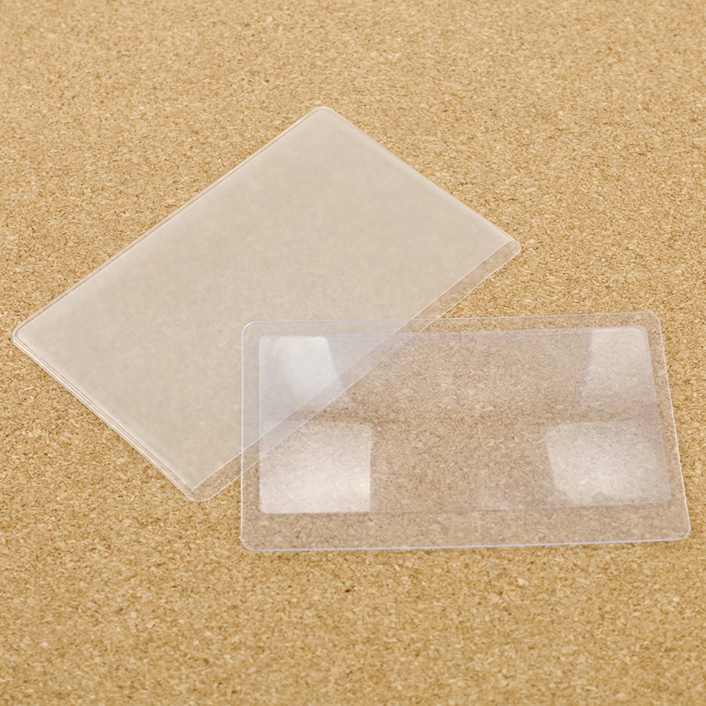 10pcs 3 X Magnifier Magnification Fresnel Lens 8.00*5.50*0.04cm Pocket Credit Card Size Transparent Magnifying Glass