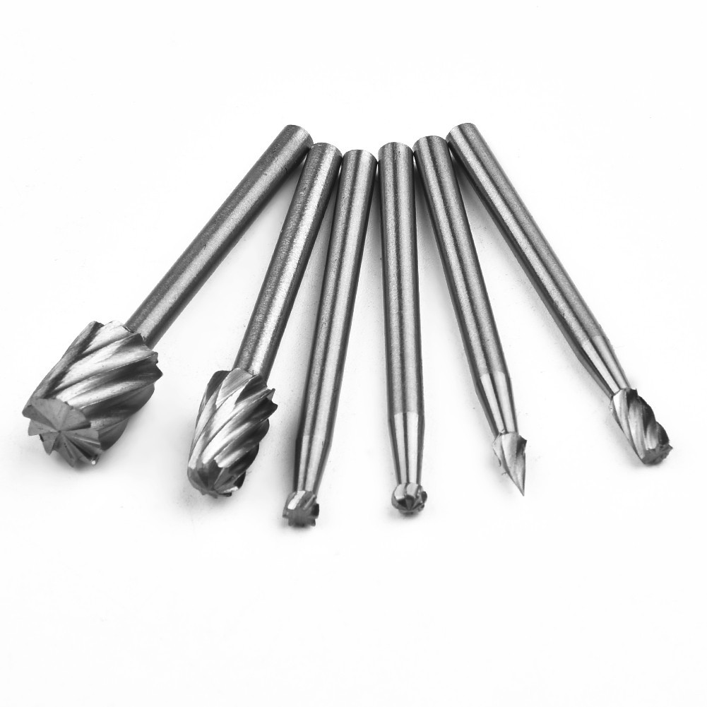 10pcs/set HSS Router Router Drill Bits Set for Dry Mill Rotary Burrs Tools Wood Stone Metal Root Carving Milling Cutter