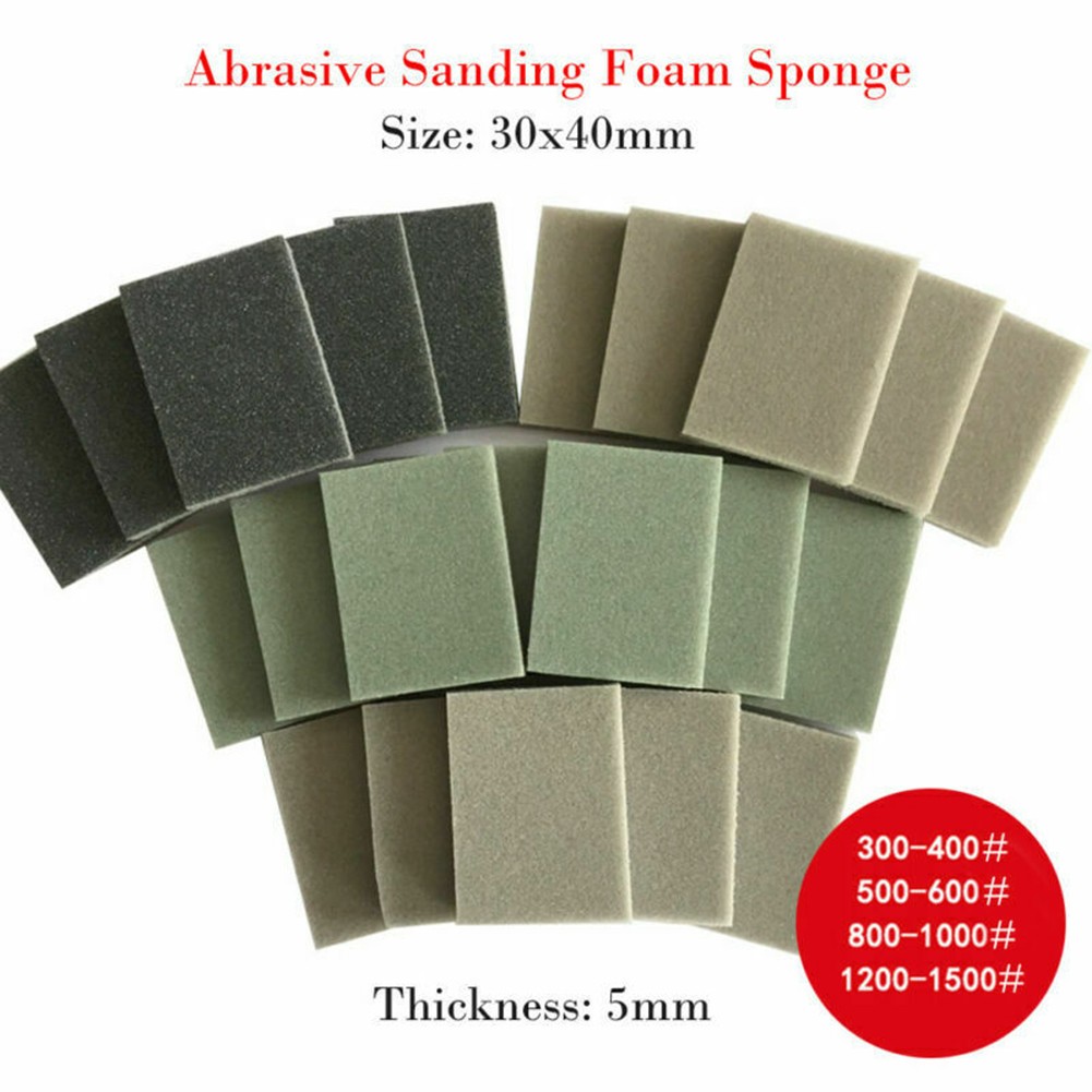 Grit 300 400 800 Sandpaper Set Wall Grinding Sponge Block Sand Sandpaper Craft Model Paint Polished Sand Brick Kitchen Cleaner