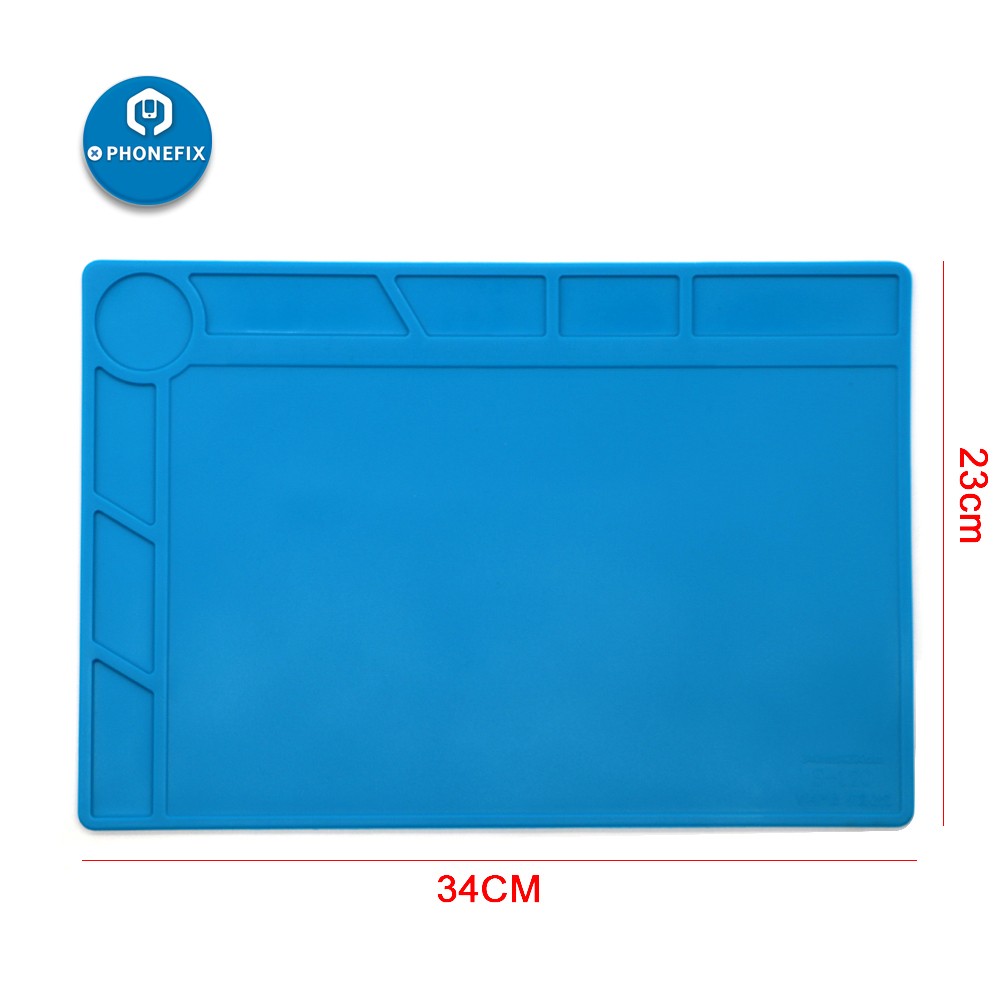 34cm*23cm Heat Resistant Welding Mat Silicone Pad Platform ESD Work Pad for iPhone Samsung Mobile Phone Welding Repair Mat