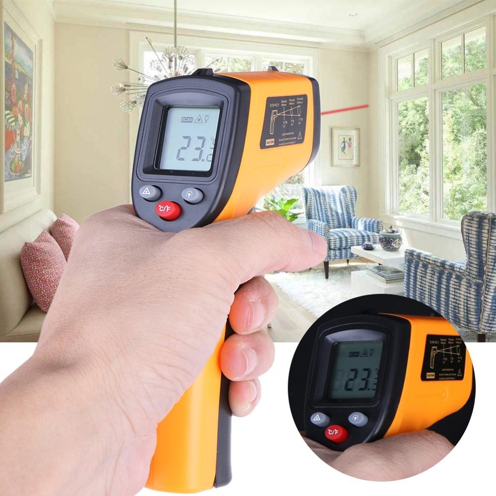 Digital Infrared Thermometer Non-Contact Thermometer Thermometer LCD Display Infrared Laser Point Gun -50~380°