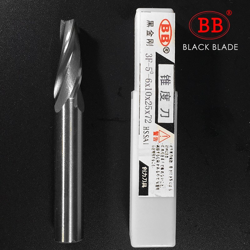 BB Tapered End Mill HSS Angle Cone V Cutter Obliquity 0.5-5 Degree 2-12mm Diameter Taper