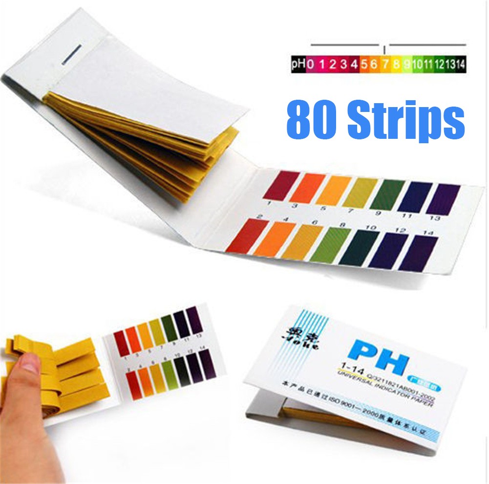 Test Instruments 80 Strips/Pack pH Test Strips PH Meter PH Controller Range 1-14st Alkaline Acid Indicator Litmus Leaf Water Soil