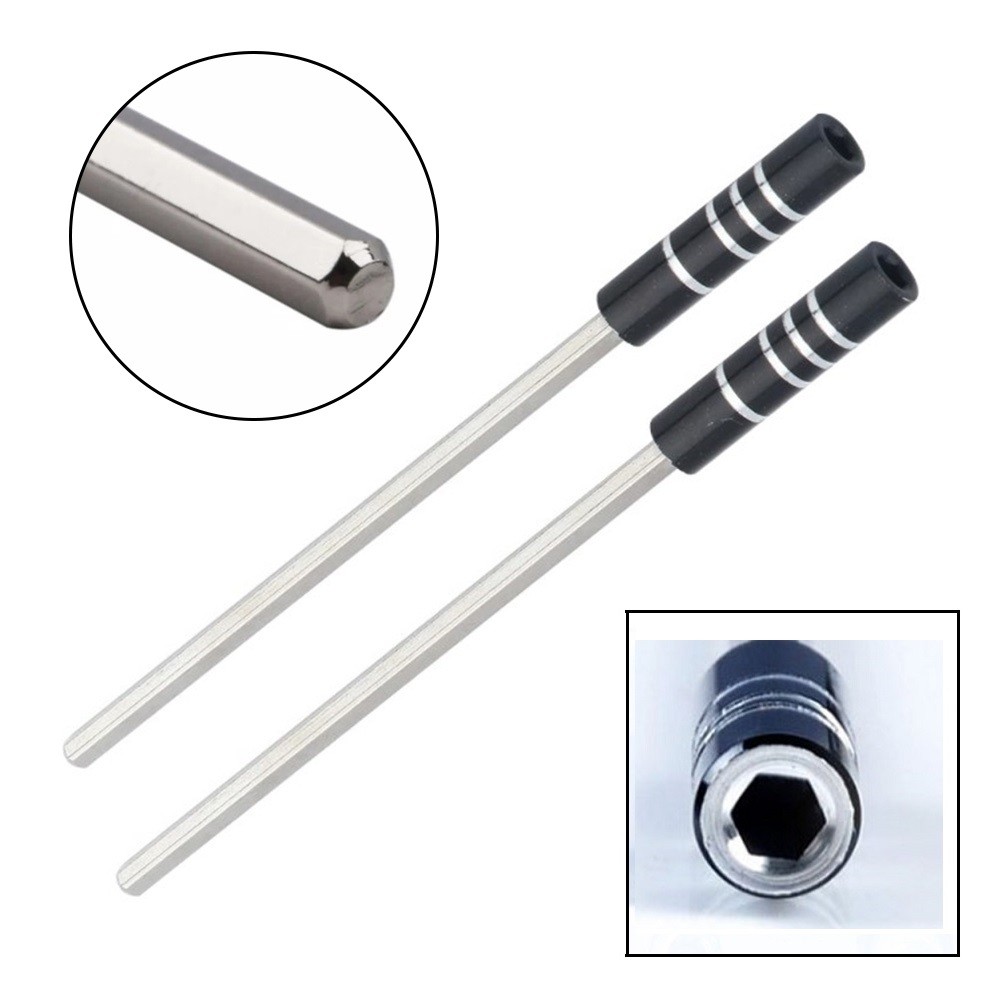 2pcs 123mm Magnetic Shaft Metal Extension Rod Bar 4mm Hex Shank Socket Adapter for 1/8" Screwdriver Bit Holder Hand Tools