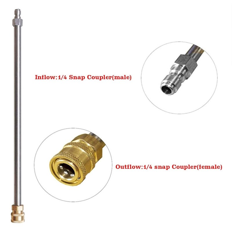 Pressure washer extension rod stainless steel 1/4 inch quick connect electric washer nozzle