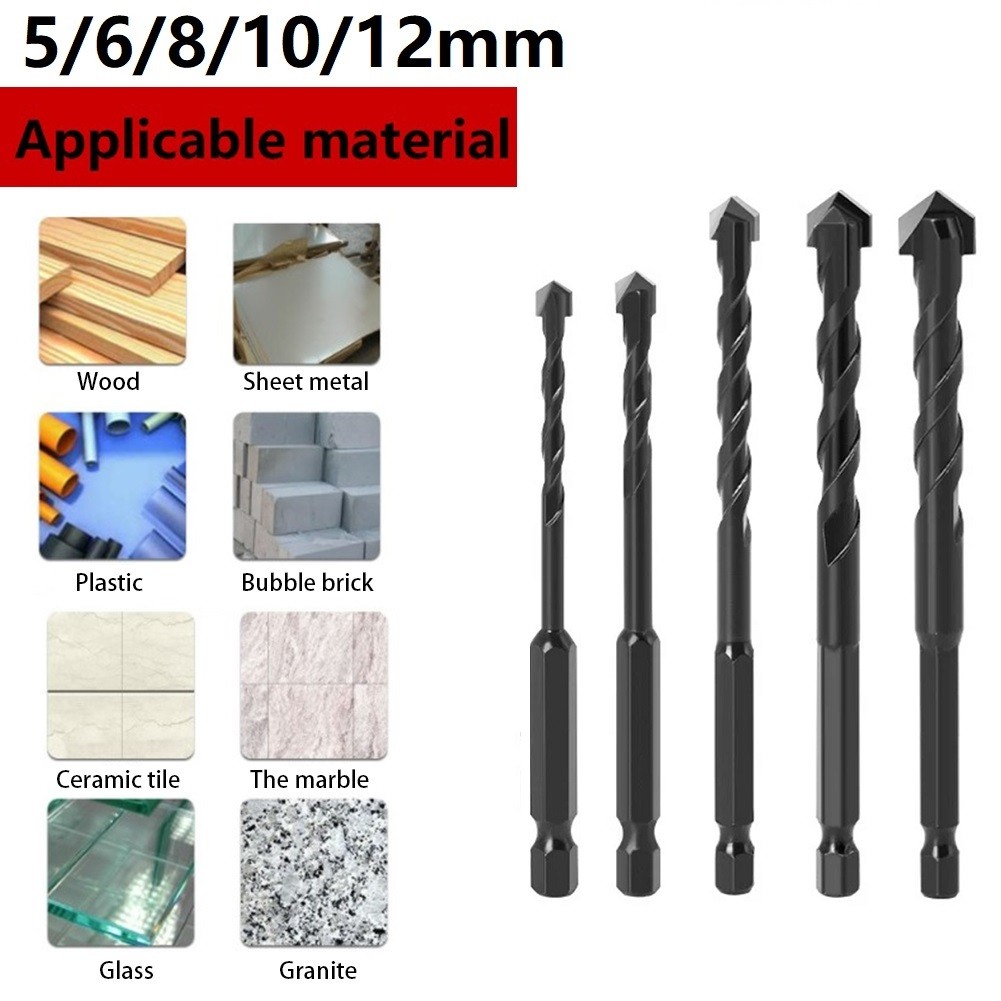 Cross Tile Drill Bits Set Twist Drill Stone Ceramic Cup Drills Metal Concrete Hole Opener For Concrete Wood Metal Drill