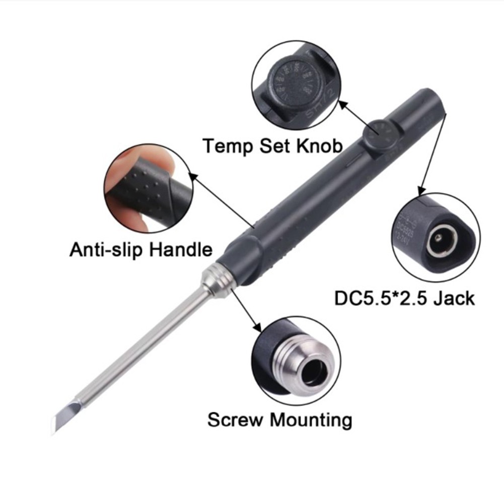 SH72 65W 12-24V 220-400℃ Adjustable Digital Soldering Iron Station DC5525 SH-72 Iron Tips Set of Tools