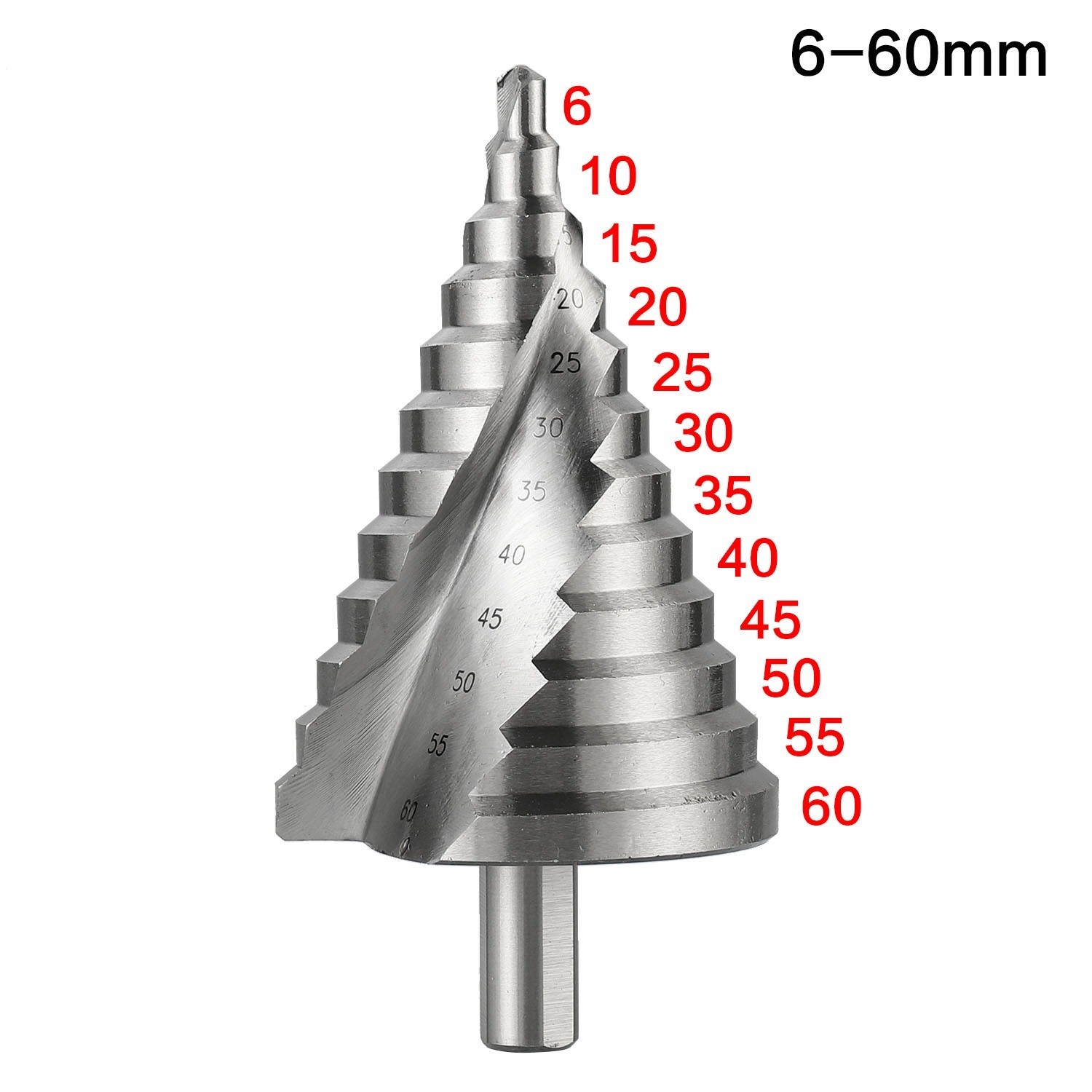 6-60mm Step Drill Pagoda Drill Spiral Multifunction Twist Drill Power Tool Spiral Groove Metal Steel Lathe Power Tool