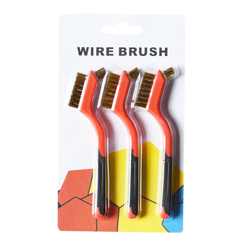3pcs Head Dimension 40mmX15mm Wire Brush Copper/Nylon/Steel Brushes for Grinder Rust Removal Cleaning Polishing Hand Tools