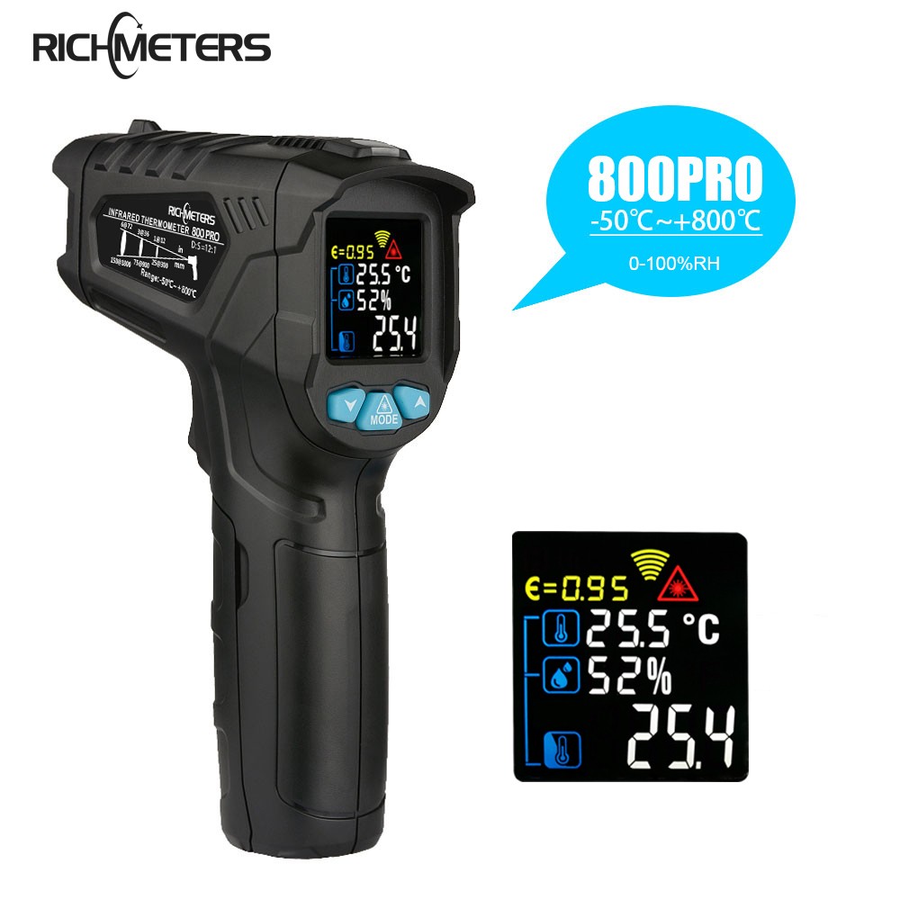 Infrared Thermometer No Contact Industry Digital Thermometer -50~800C Aquarium Laser Infrared Heat Gun