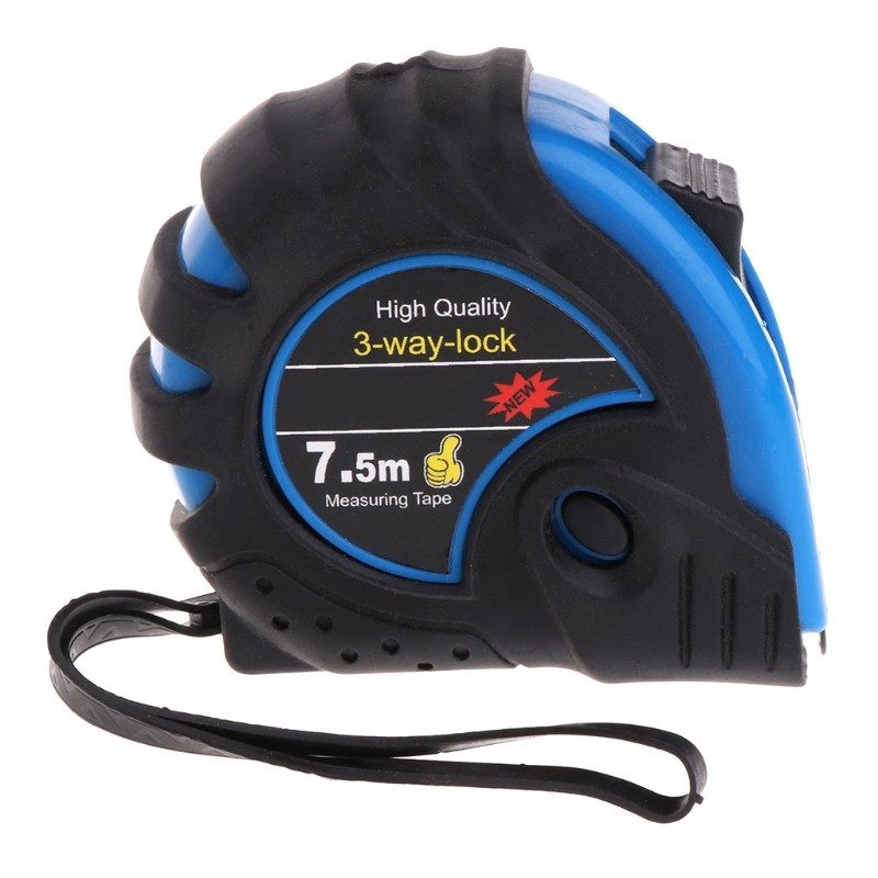 5m 7.5m Retractable Tape Measure 3-Way-Lock Metric Rubber Tape Measure Ruler